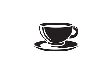 simple and unobtrusive tea cup vector silhouette illustration isolated in white background