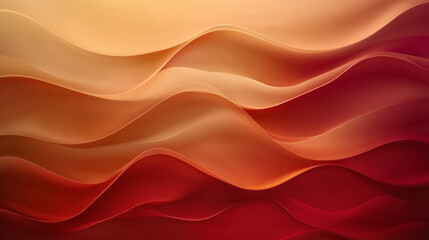 Flowing abstract waves in warm red and orange gradient.
