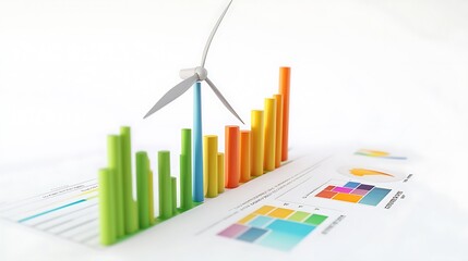 Renewable energy growth in the industrial sector white background infographic data visualization