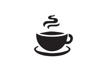 simple and unobtrusive tea cup vector silhouette illustration isolated in white background