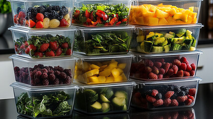 fresh vegetables in a glass jar