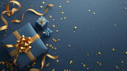 Gift box with gold ribbon for White Day