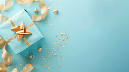 Gift box with gold ribbon for White Day