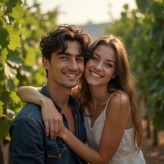 Fototapeta premium happy young couple