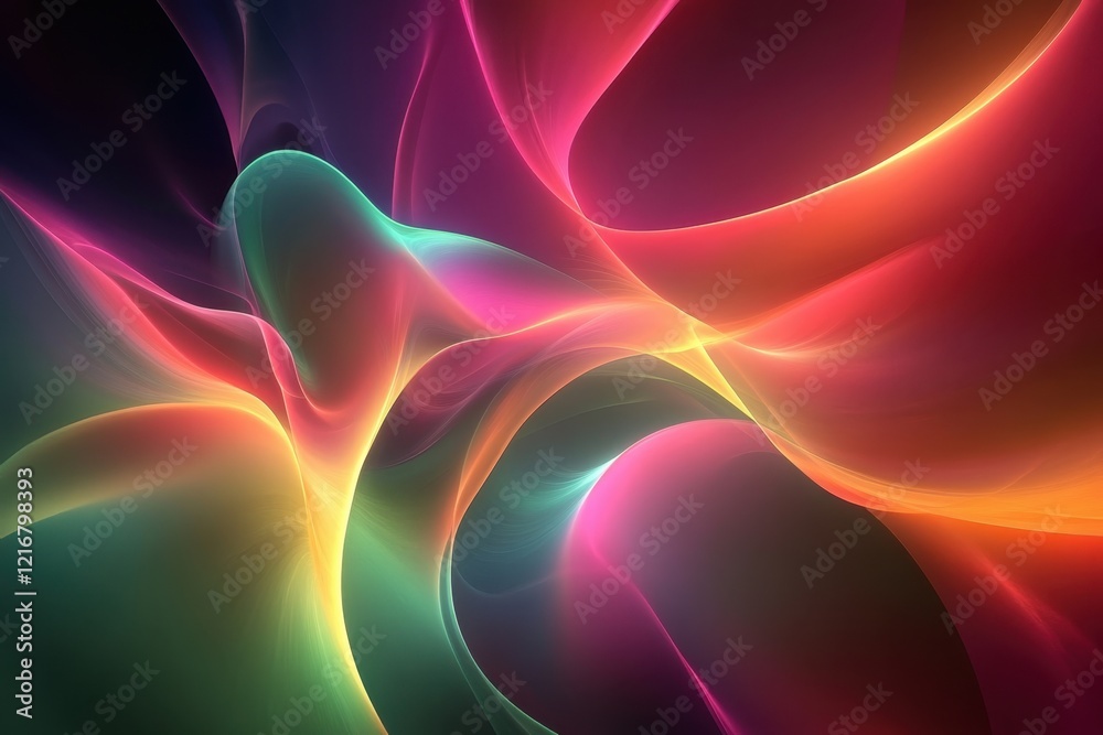Poster colorful abstract patterns create a vibrant and dynamic visual experience in digital art