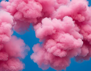 Fototapeta premium background with pink smoky clouds on blue background