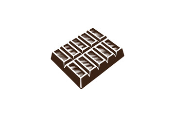 simple and unobtrusive chocolate bar  vector silhouette illustration isolated in white background