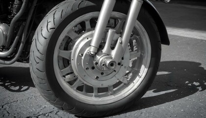 A closeup photo of a motorcycle