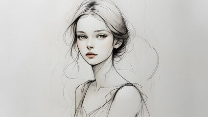 Drawing - Young girl