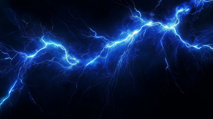 Vivid Electric Storm Striking Blue Lightning Aesthetic