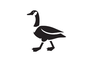 Obraz premium Canada Goose silhouette vector illustration in black and white, set against a white background