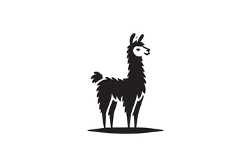 simple and unobtrusive lama vector silhouette illustration isolated in white background