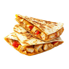 Delicious quesadillas filled with chicken, cheese, and colorful vegetables.