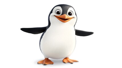 Adorable Cartoon Penguin: A Delightful 3D Render