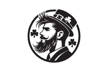 simple and unobtrusive an Irish man vector silhouette illustration isolated in white background