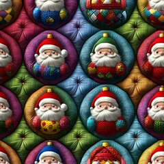 Seamless knitted christmas santa pattern