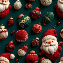 Seamless knitted christmas santa pattern