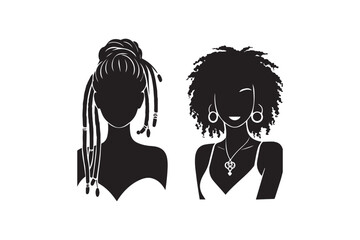 simple and unobtrusive black woman vector silhouette illustration isolated in white background