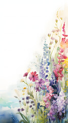 Digital vintage roadside flowers pattern abstract graphic poster background