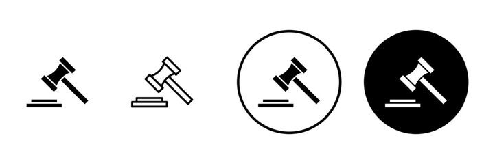Gavel icon vector. judge gavel sign and symbol. law icon. auction hammer