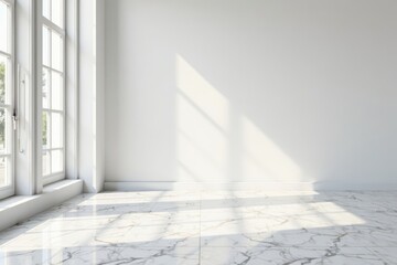 Obraz premium Elegant marble tile flooring against a stark white wall , room, stone