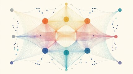 Abstract Network Connection, Global Communication, Data Flow Visualization