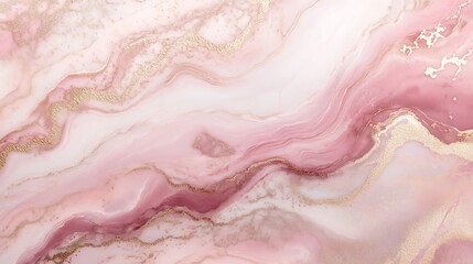Elegant Pale Pink Marble Background with Rose Gold Veins