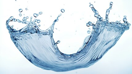water splash isolated on white background. water explosion isolated in the middle of white background. water splash floating in air