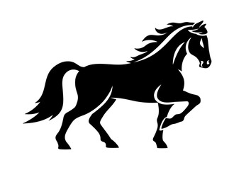 Horse icon standing on white background.