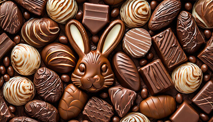 easter chocolate candies background