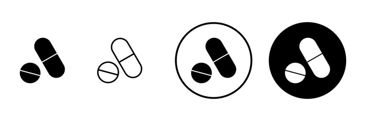 Pills icon vector. capsule icon. Drug sign and symbol