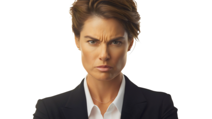 Confident Businesswoman with Serious Expression in Professional Corporate Portrait