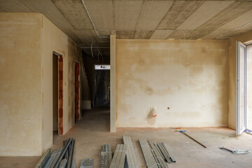 Construction inside room Interior during renovation works