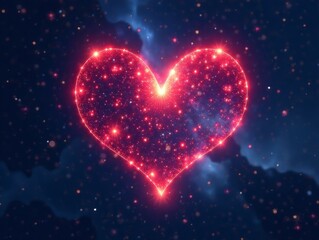 Glowing Heart Constellation Starry Night Sky