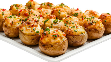 Fototapeta premium Delicious Cheesy Baked Potato Bites Perfect for Parties and Appetizers