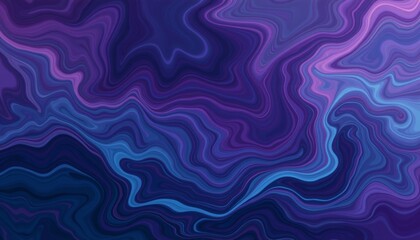 Fototapeta premium Purple and blue flowing abstract waves with vibrant swirls.