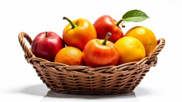 Colorful Mesh Basket, Fresh Produce, Still Life