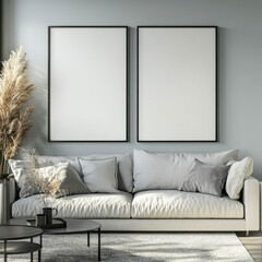 Cozy Living Room with Neutral Tones and Minimalist Decor Elements