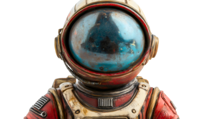 Futuristic Astronaut in Detailed Space Suit Exploring the Cosmos with Protective Gear and High-Tech Helmet