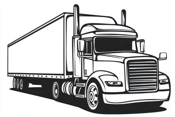 Large Cargo Truck in Vector Style Design