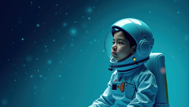 Child in Astronaut Suit and Helmet