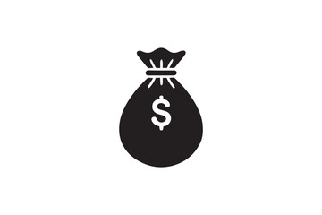 simple and unobtrusive Money sack vector silhouette illustration isolated in white background