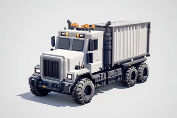 3D Vector Style Cargo Truck Design