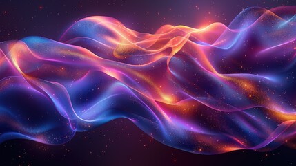 Fototapeta premium A vibrant, flowing abstract design with waves of color and light, evoking motion and energy.