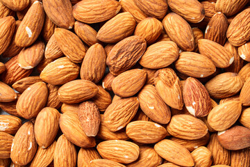 Almond nuts background. Close up image.