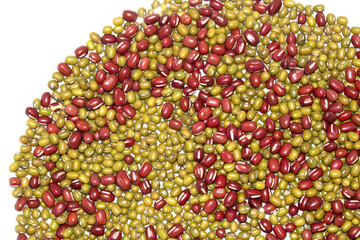 A Close Up of Dried Mixed Beans and Pulses on a White Background