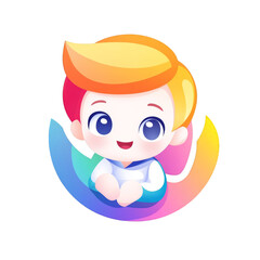 Fototapeta premium Playful child character digital art colorful background cartoon style whimsical design for creative projects