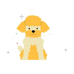 Cute Poodle Puppy In Flat Vector Illustration Symbolizing Pet Care, Dog Breeds, And Animal Companionship, Isolated On White Background