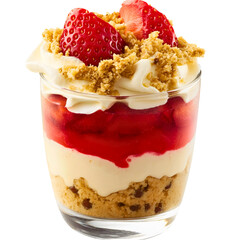 Delicious Layered Strawberry Parfait with Cream and Fresh Berries