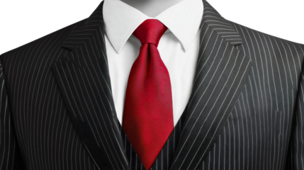 Elegant Business Attire for Men with Striped Suit and Red Tie